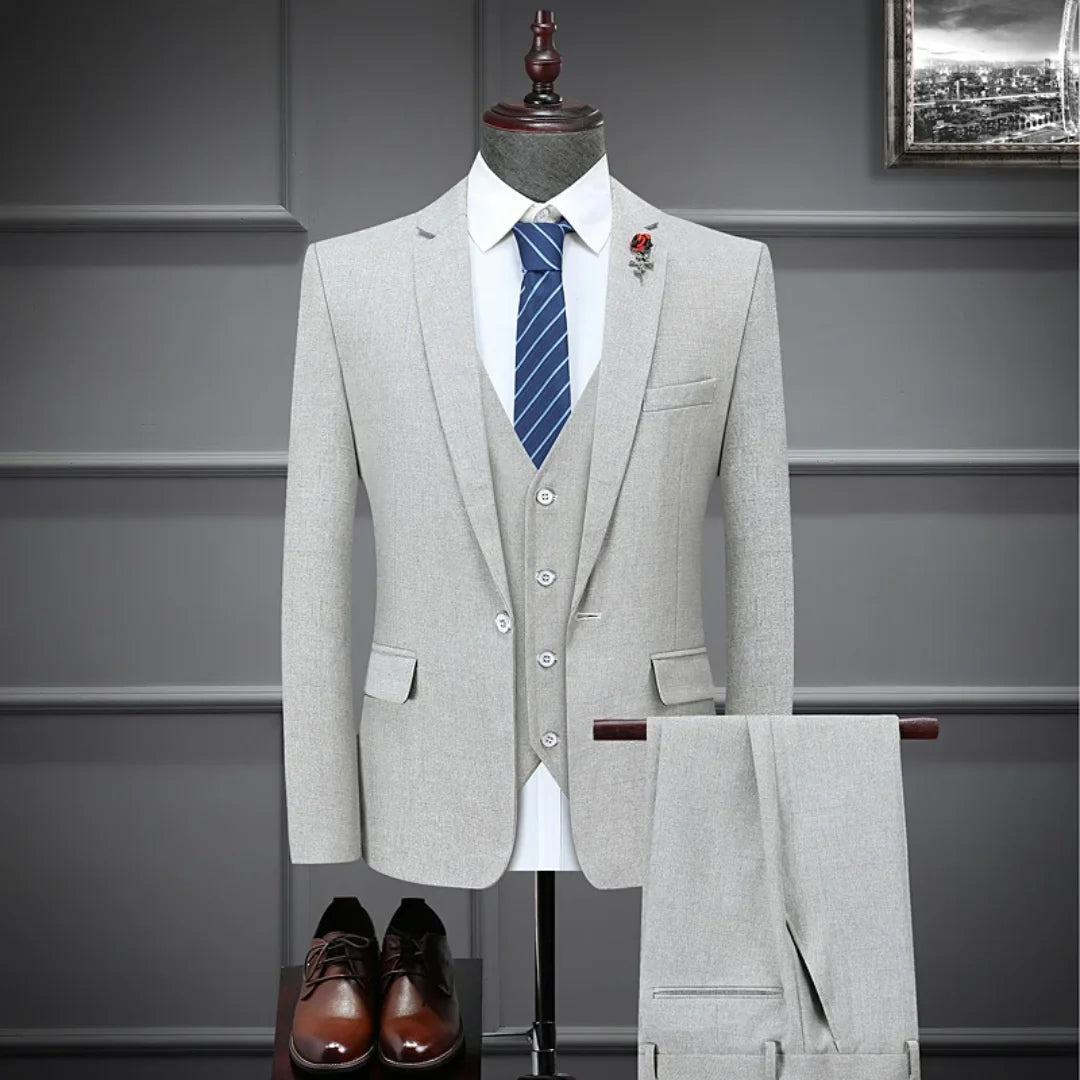 3 Piece New Fashion Groom Wedding Dress Suits / Men's Casual Business Set Jacket Coat Trousers Blazers Pants Vest Waistcoat